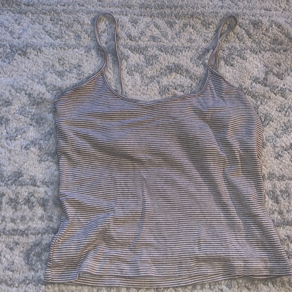 GREEN AND WHITE STRIPED CROP TOP